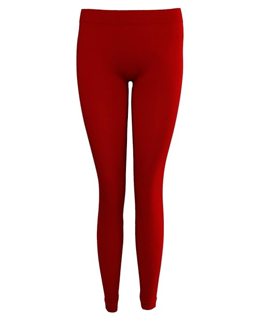 Red Seamless Leggings Full Length at Amazon Women’s Clothing store