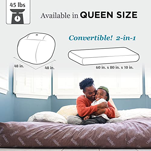 CordaRoy's Corduroy Bean Bag Chair, Convertible Chair Folds from Bean