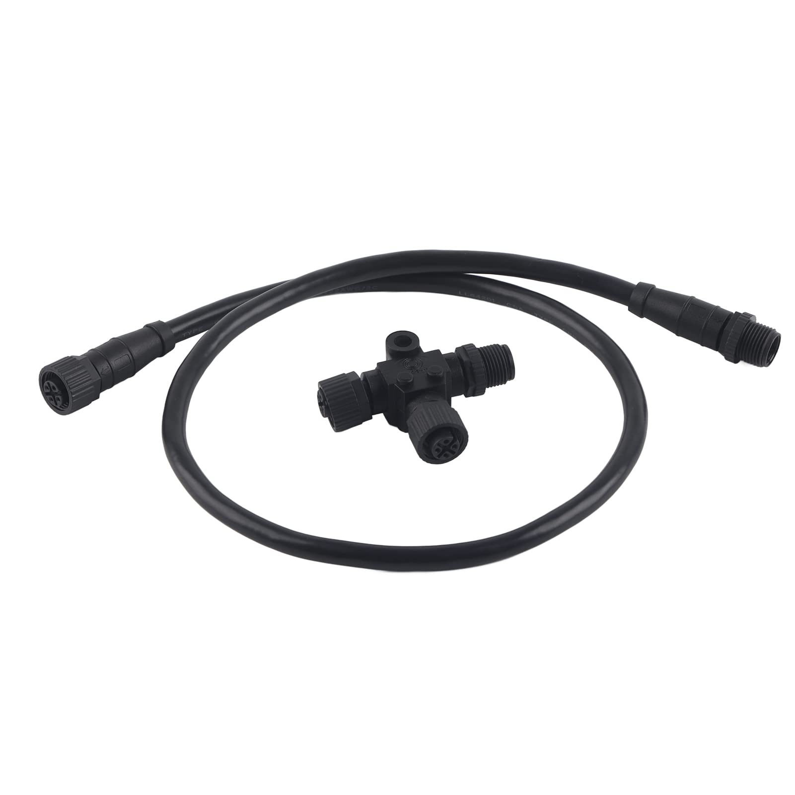 T‑Connector Backbone Cable,For NMEA 2000 Drop Backbone Cable with T‑Connector 5 Pin Waterproof M12 0.5m for Garmin Networks