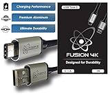 Fusion4K USB Type C to Type A (3 feet) - PROFESSIONAL SERIES - For Galaxy S8, Macbook, Google Chromebook