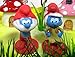Smurfs and Friends Birthday Cake Topper Set Featuring Smurf Figures and Decorative Themed Accessories