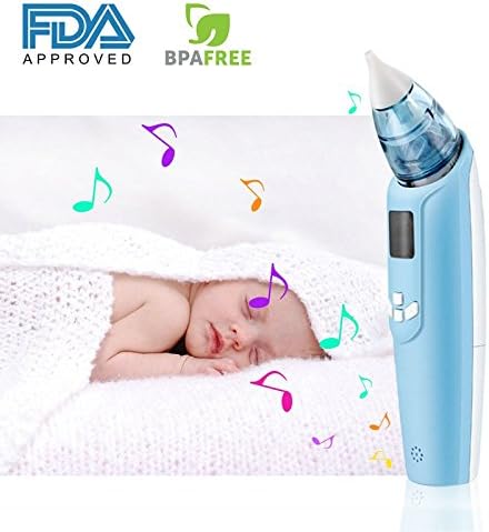 InFanso Baby Nasal Aspirator Electric Nose Cleaner with 4 Silicone Tips, Music and Light, 3 Adjustable Suction Level, FDA Approved and BPA Free, Safety and Reliable for Newborns and Toddlers
