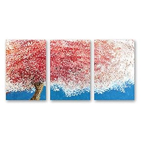 Canvas Wall Art Original Design Abstract Ink Style Painting Artwork for Home Prints Framed - 16"x24" x 3 Panels