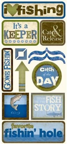 Fishing Catch of the Day Cardstock Scrapbook Stickers (18367)