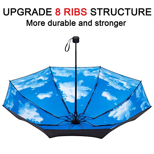 Goothdurs Travel Mini Umbrella - Compact Small Sun & Rain Windproof Umbrellas for Women Men with 95% Anti-UV Portable Lightweight Outdoor Parasol