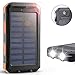 Solar Charger,Solar External Battery Pack,Portable 8000mAh Dual USB Solar Battery Charger Power Bank Phone Charger with LED Portable Solar Phone Charger for Phones (Orange)
