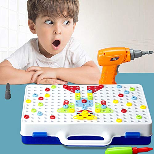Fashionlook Children's Electric Drill Nut Disassembly Assembly Combination Jigsaw Hand Screw Screw Blocks Educational Toys Puzzle