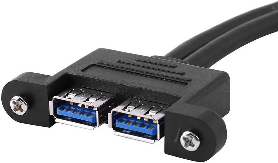 VBESTLIFE Combo Dual USB 3.0 Male to Female Extension Cable with Screw Socket Panel Mount Holes - Image 5