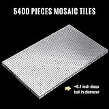 Pllieay 5400 Pcs Silver Self Adhesive Mirror Mosaic Tiles 5x5mm Glass for DIY view 4
