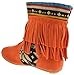 MINI 03 Fringe Moccasin Ankle Boots Orange Tribal