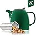 Tealyra - Drago Ceramic Teapot Green - 37oz (4-6 cups) - Large Teapot with Stainless Steel Lid Extra-Fine Infuser for Loose Leaf Tea - Lead-free - 1100ml