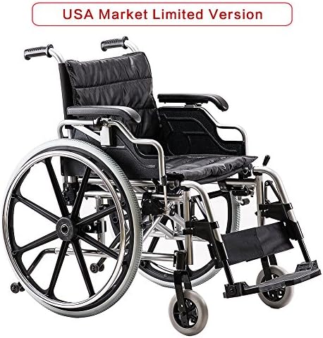 2018 NEW Super Durable Medical Foldable Manual Lightweight Wheelchair, Chair for the disabled, Support 285 lbs, Soft Cushion &amp; Ergonomic Design for Extra Comfort.