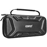 Nintendo Switch Case- EGRD Switch Case Carrying Case for Nintendo Switch Accessories - Carbon Fiber Travel Case with Holder Design&amp; 15 Games for Nintendo Switch Console&amp; Accessories - Black