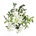 Miracliy Artificial Flowers Vine 2 Pcs 6.6ft Fake Silk Wisteria Ivy Vine Rattan Hanging Garland for Home Party Wedding Decor, White