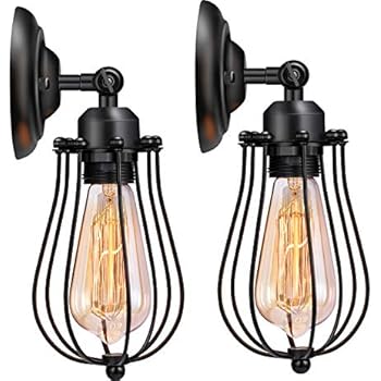 Wire Cage Wall Sconce Licperron Adjustable Industrial Wall Sconce 2 Pack Vintage Style Bedroom Garage Porch Mirror