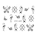 3 Patterns/6 Sheets Nail Stickers Cat Nail Decals Tattoos Black Water Transfer Nail Art Stickers Wrap Foil Sticker for Manicure
