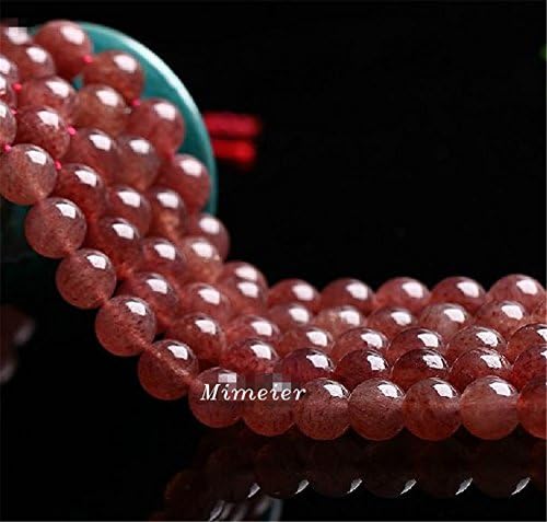 Mimeier 4-10mm Natural Strawberry Quartz Round Beads Strand, Grade AAAAAA (051CS) (8mm)