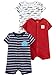 Simple Joys by Carter's Baby Boys 3-Pack Snap-up Rompers, Navy Stripe/Red Construction/White Alligator, 18 Months