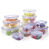 Elaine'Store Plastic Airtight Food Storage Containers, Food Container Set of 12, Food Storage & Organization Sets