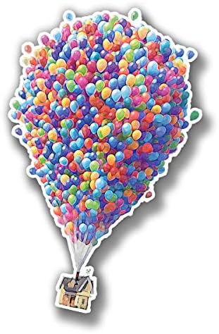 Craftmag Up Pixar Movies Balloons Disney Vinyl Sticker Decal Outside Inside Using for Laptops Water Bottles Cars Trucks Bumpers Walls, 4" Contour Cut