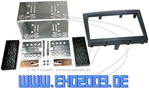 2 DIN Radio Installation Set Fascia Radio Connection Cable Antenna Adaptor Complete Set for Porsche Cayman 987 Facelift 2009-2013 Black
