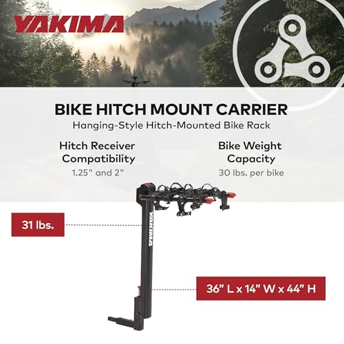 Yakima DoubleDown 4 Hitch Mount Bike Rack, 4-Bike Carrier for Car, SUV & Truck - Fits 2” & 1.25” Receivers, Tilting Rear-Mounted Bicycle Holder with Anti-Sway Cradles & Folding Arms
