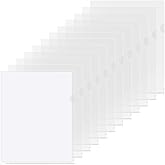 KTRIO Clear Document Folders Project Pockets for 8.5x11 Paper, 12 Pack | Heavy Duty Clear Document Sleeves, Letter Size, L-Shaped Opening for Top &amp; Side Loading, Thumb Notch, Acid-Free Polypropylene
