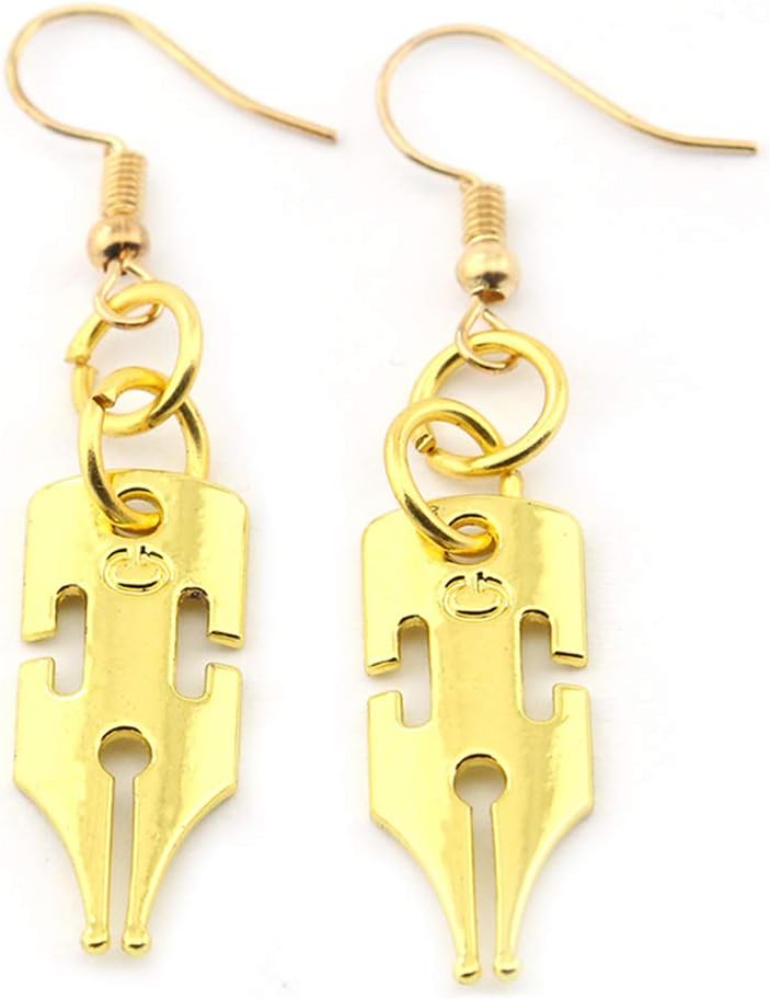 1 Pair Fashion Jojos Bizarre Adventure Earrings Kishibe Rohan Golden Earrings Ear Stud Cosplay Gift