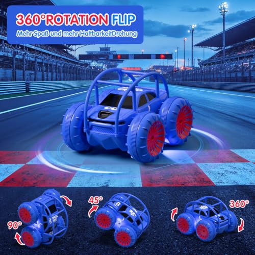ifollower Remote Control Car Direct Charge 2.4GHz 4x4 Monster Truck Drift Cars with LED Light 360° Rotation Outdoor Water Toys Gift Girl Boy 3-12 Years Old