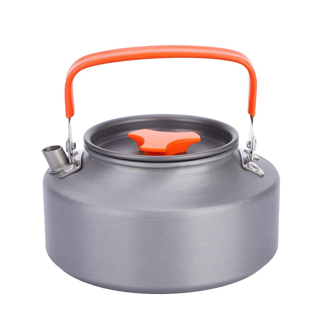 Photo 1 of 1.1L Camping Kettle, Portable Camping Coffee Tea Pot for Outdoor Hiking Kitchen Use (Orange)