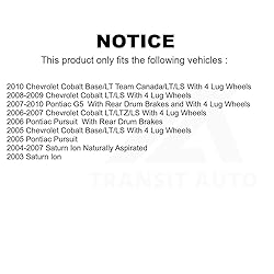 Front Disc Brake Rotors Pair For Chevrolet Cobalt