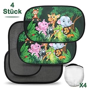 TBoonor Zonwering auto voor baby met uv-bescherming, universele zelfklevende zonneschermen voor kinderen, 4 stuks…