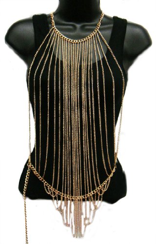 Ladies Goldtone Vertically Layered Body Chain [Jewelry]
