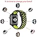 OULUOQI for Apple Watch Band 38mm, Soft Silicone Replacement Band for Apple Watch Series 3, Series 2, Series 1, Sport , Edition, M/L Size ( Black/Volt Yellow )