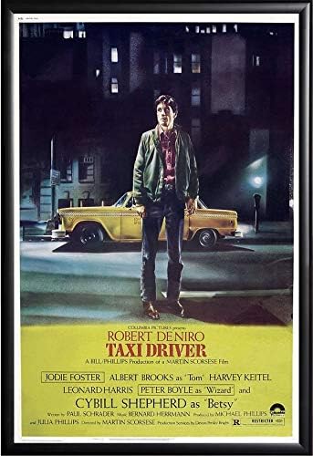 Taxi Driver Movie Poster US Version Framed (Black) Size 24x36