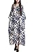 Mordenmiss Women's Printing Dress Travel Line Clothing Medium Style 1-Blue