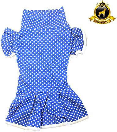 Stepevoli Polkadot Picnic Dress for Dogs - Comes in Blue Colour and N6 | G9 Sizes