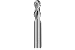 HOYUSK 1/2" Carbide Ball Nose End Mills - 2 Flutes End Mill Bits, Tungsten Milling Bit CNC Cutting Tools for Stainless Steel, Forge Steel, Hardened Steel, Copper, Alloys & More