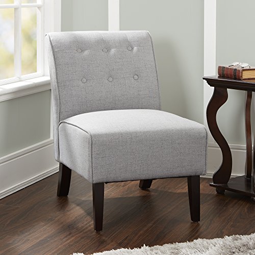 Silverwood Samantha Tufted Accent Chair with Sleigh Back in Light Grey