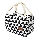 Clearance Deal! Hot Sale!Lunch Bag, Fitfulvan For Women Kids Men Insulated Canvas Box Tote Bag Thermal Cooler Food Lunch Bags (Black)