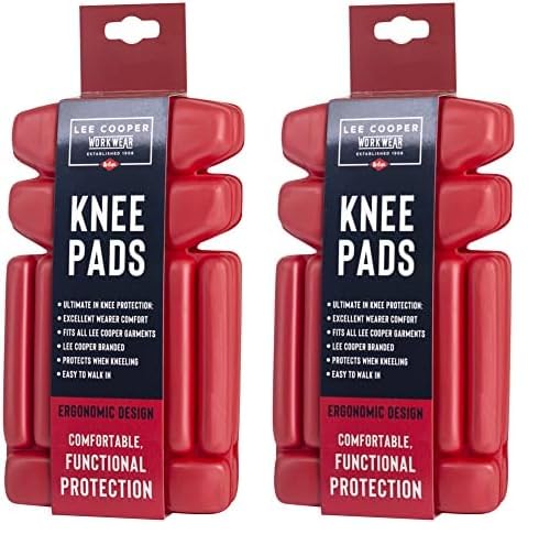Lee Cooper LCKP002 Mens Work Pant Trousers Ergonomic Safety Knee Pad Inserts, Red (Pack of 2)