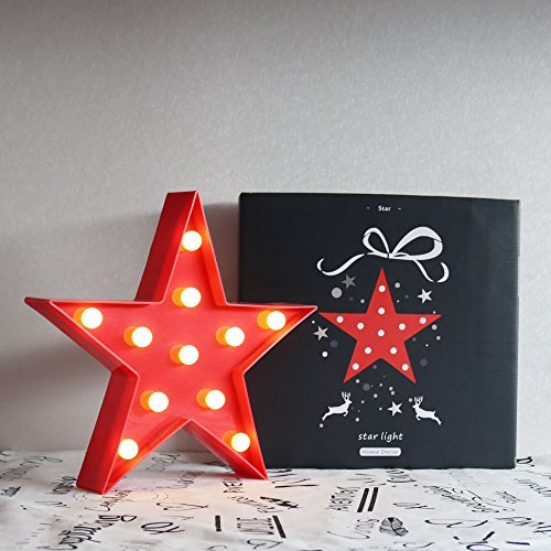 Marquee Light Star Shaped LED Plastic SignLighted Marquee Star Sign Wall Décor Battery Operated