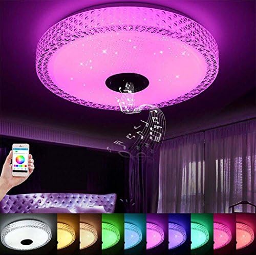 GAOLIQIN LED Music Ceiling Light, with Bluetooth Speaker 36W, 90-265V Dimmable Drop Ceiling Lamp, RGB Home Party Light with APP Remote Control, Smart Home [Energy Class A