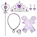 Eccoo House 6PCs Princess Dress Up Accessories Gift Set for Sofia Crown Scepter Necklace Earrings Gloves Ring