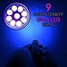 MyDeal Products VisiGHOST UV Ultraviolet 9 LED Blacklight Pocket Flashlight WITH BATTERIES for Paranormal Research on Ghosts, Spirits, Entities and More! Includes Strap and Carabiner Keychain