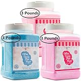 The Candery Cotton Candy Sugar FLoss 3lbs 3 Pack Premium Flavors (Strawberry,Cherry,Raspberry)
