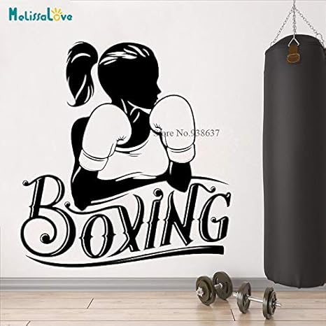 Nuevo diseño Sport Girl Box Boxing Sticker Gym Fashion Decor Vinyl ...