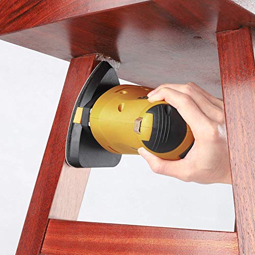Ginour Detail Sander, 1.6A Sander with 10Pcs Sandpapers, 360° Rotating Sanding Pad, 12000OPM, 3M Cord, Dust Container, Perfect for Tight Spaces Sanding - Thumbnail 6