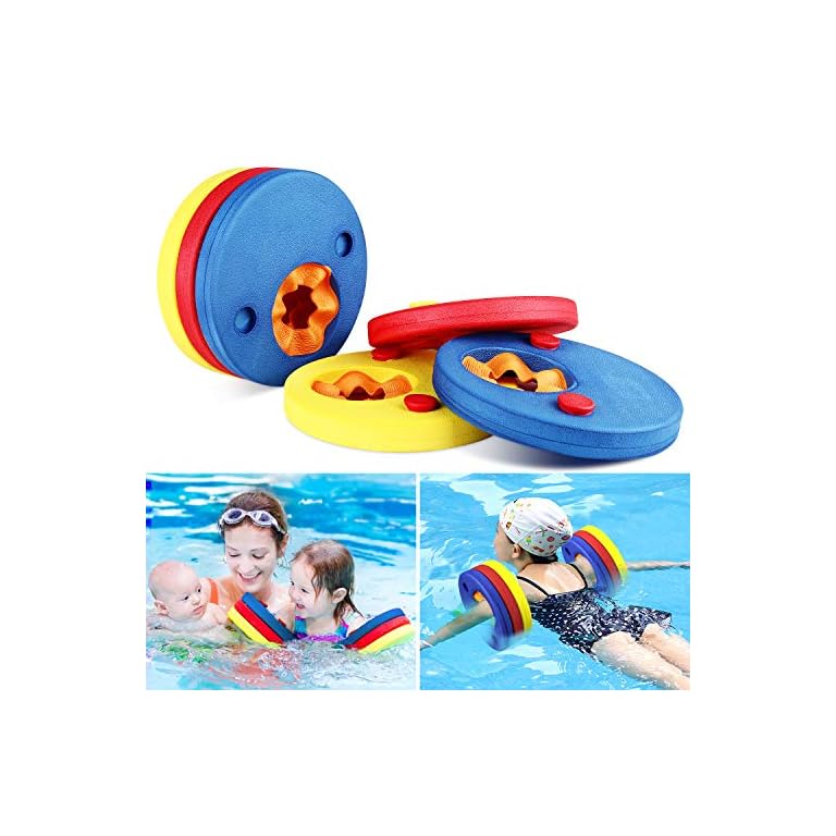 Flotador de brazos para niños, flotadores de espuma de 6 piezas Discos para niños Bandas de