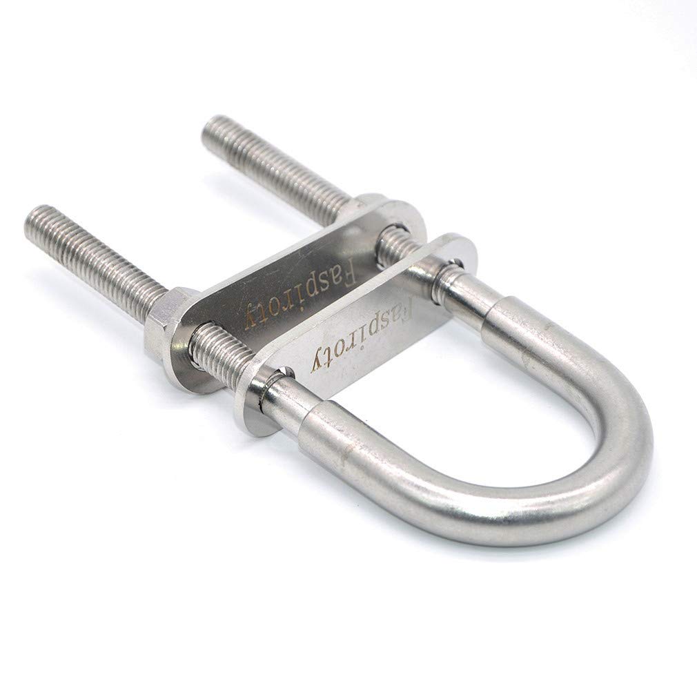 Faspiroty Stainless Steel Boat Stern/Bow Tie Down Eye U Bolt Marine M12x150MM Pack of 1